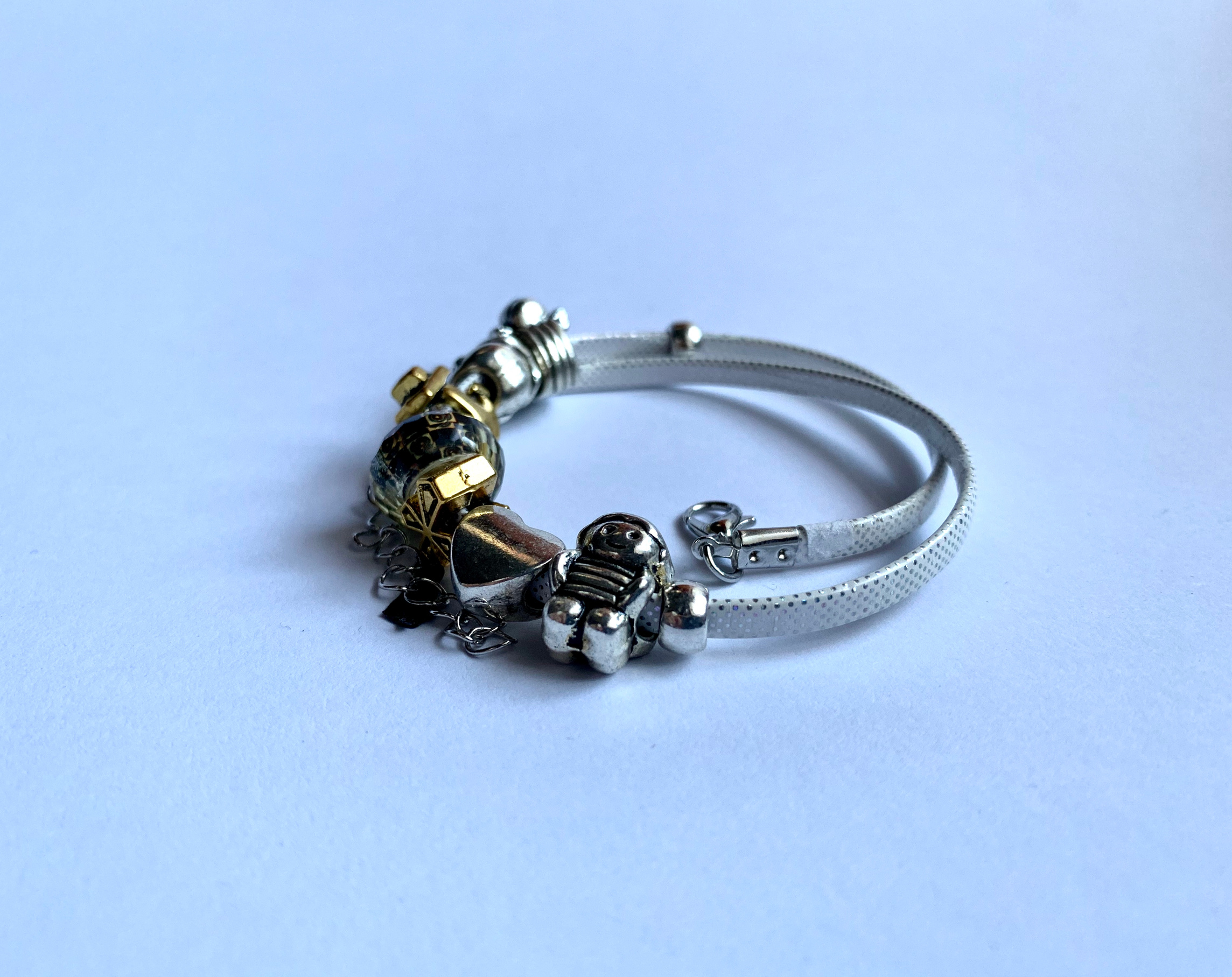 pandora bracelet on a white background